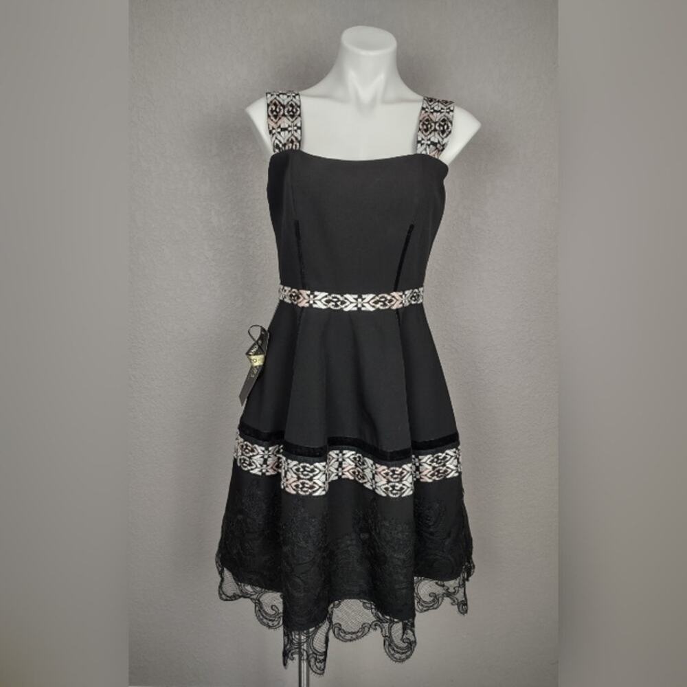 Bronx and Banco Ethnos Ruffle Black Sleeveless Dress Size 6 / Medium - Picture 2 of 16